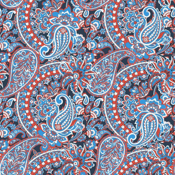 Paisley vektör seamless modeli. Fantastik çiçek yaprakları. Tekstil bohem Yazdır. Batik boyama. Vintage