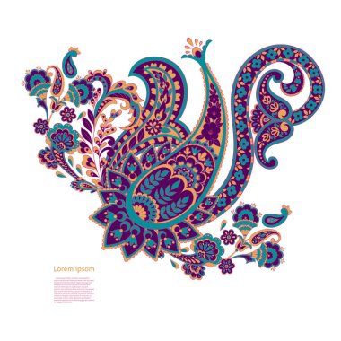 Hint, İran desenli desenli, izole bir süs.