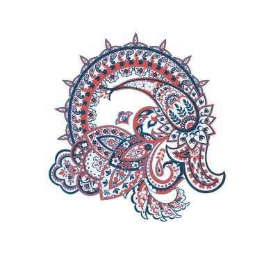 Paisley Çiçek Oryantal İzole Desen