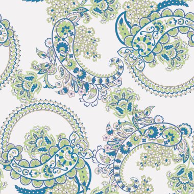 Paisley tarzı, çiçeksiz desen. Süslü Damask arkaplanı