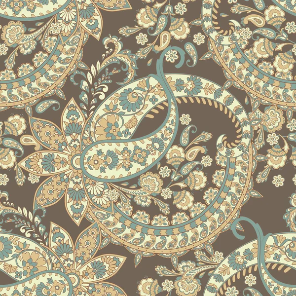 Paisley Patternová Bezešvé Asijské Textilní Pozadí — Stockový vektor
