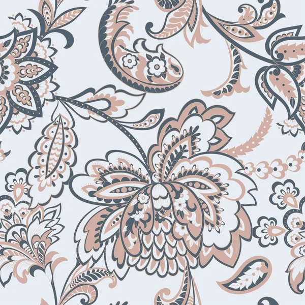 Bloemenpatroon Indiase Batik Stijl — Stockvector