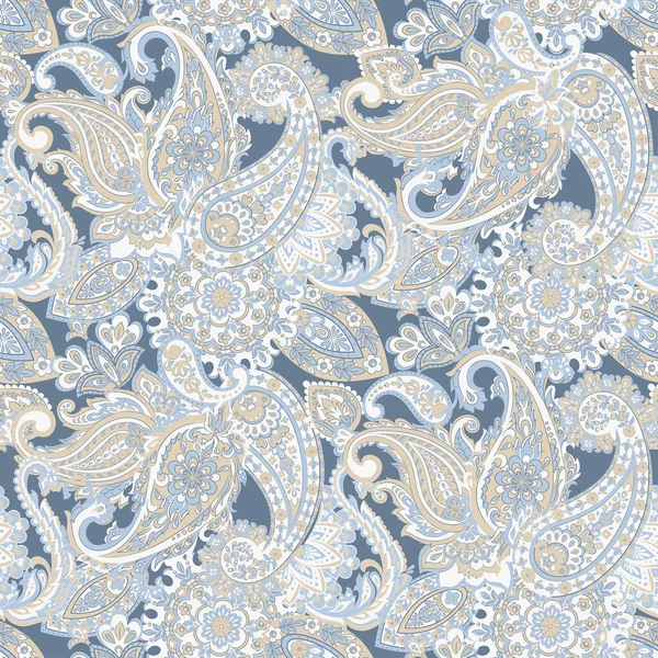 Paisley Stil Floral Nahtloses Muster Ornamentaler Damasthintergrund — Stockvektor