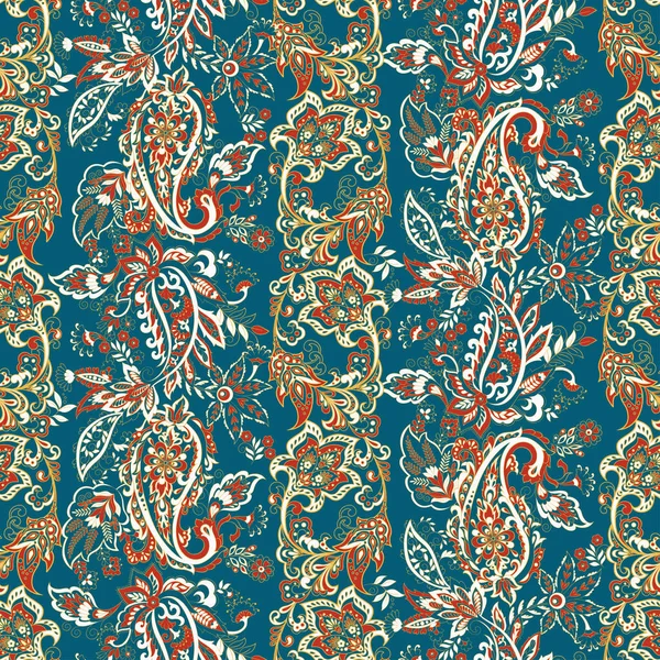 Patrón Paisley Sin Costuras Estilo Indio Ilustración Vectorial Floral — Archivo Imágenes Vectoriales