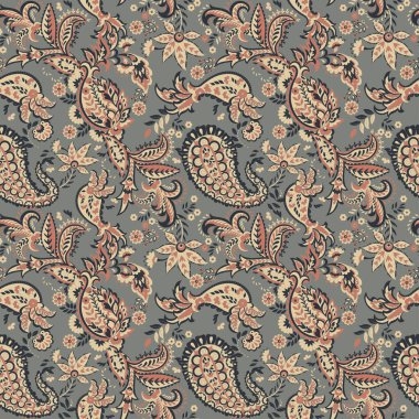 Şal desensiz vektör deseni. batik biçimi arkaplanı