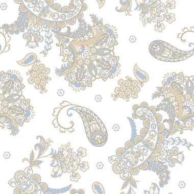 Damask desenli, pürüzsüz vektör deseni. Çiçek bağbozumu arka planı