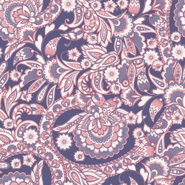 Dekorasyon tasarımı için Damask çiçek deseni. Zarif klasik arabesk etnik geçmişi.