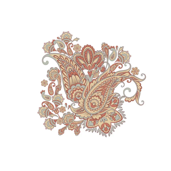 Vektör Paisley yalıtılmış desen. Damask biçimi Vintage illüstrasyonu