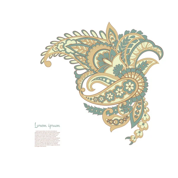 Aislado Paisley Vector Ornamento — Vector de stock