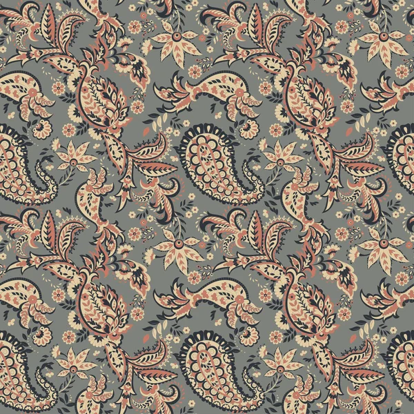 Paisley Nahtloses Vektormuster Hintergrund Batik Stil — Stockvektor