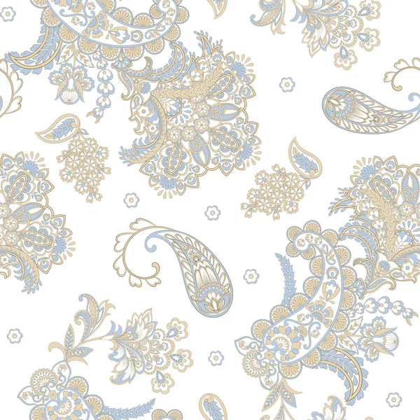 Damas Paisley Motif Vectoriel Sans Couture Fond Vintage Floral — Image vectorielle