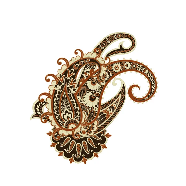 Paisley izole desen. Damask biçimi Vintage illüstrasyonu