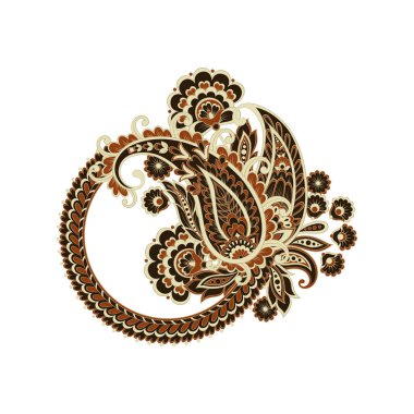 Hint tarzında Vektör Paisley deseni