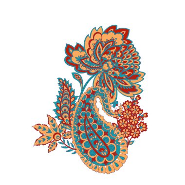 Hint tarzında Vektör Paisley deseni