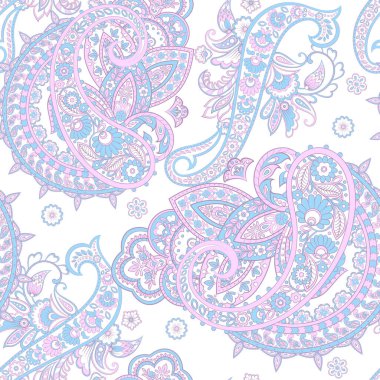 Paisley dikişsiz desen. Vektör etnik süsü