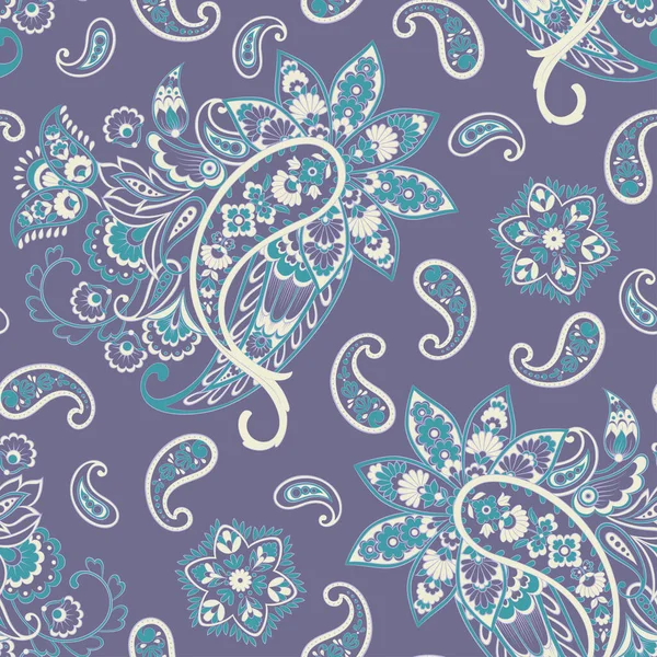 Paisley Pattern Seamless Asian Textile Background — Stock Vector