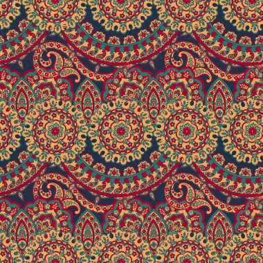 Asyalı batik tarzında çiçeksiz tekstil deseni