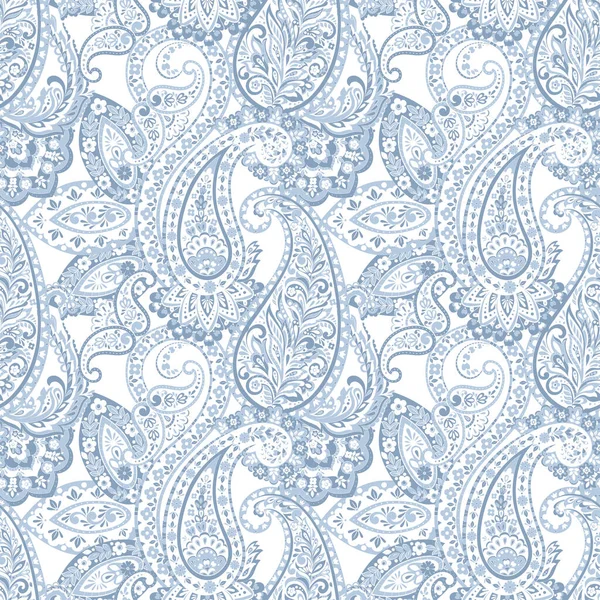 Paisleymönster Vektor Sömlös Fantastisk Blomma Blad Textil Bohemian Print Batikmålning — Stock vektor