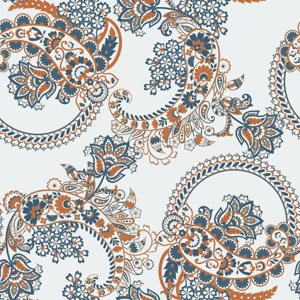 Paisley Stijl Bloemen Naadloos Patroon Decoratieve Damast Achtergrond — Stockvector