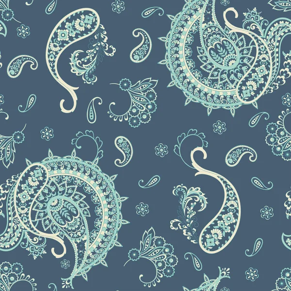 Patrón Paisley Sin Costura Tradicional Adorno Floral Indio Fondo Vectorial — Archivo Imágenes Vectoriales