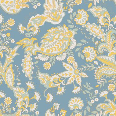 Çiçeksel elementlerle desenli, pürüzsüz etnik desen..