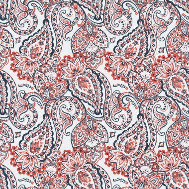 Paisley tarzı, çiçeksiz desen. Süslü Damask arkaplanı
