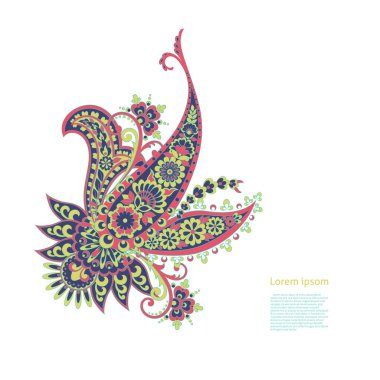 Hint tarzında Vektör Paisley deseni