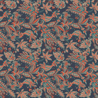 Şal desenli. Kusursuz eski çiçek arkaplanı