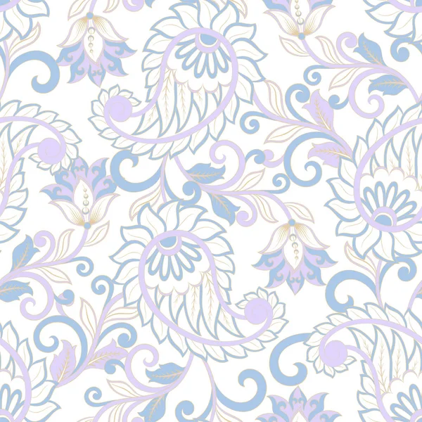 Paisley Ornate Fondo Damasco Sin Costuras Vector Patrón Vintage — Archivo Imágenes Vectoriales