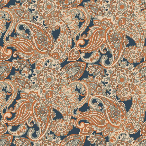 Paisley Stil Floral Nahtloses Muster Ornamentaler Damasthintergrund — Stockvektor