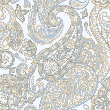 Paisley dikişsiz desen. damasör vektör arkaplanı