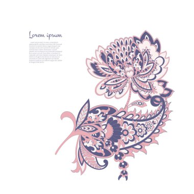 Paisley Vektör Deseni. İzole edilmiş Asya İllüstrasyonu