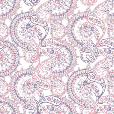 Hint tarzı çiçeklerle Paisley seamless modeli. 