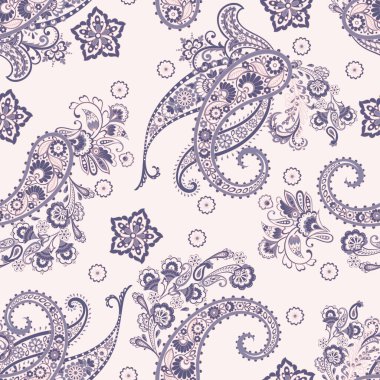 Geleneksel dikişsiz şal deseni. Hint çiçek süsü..