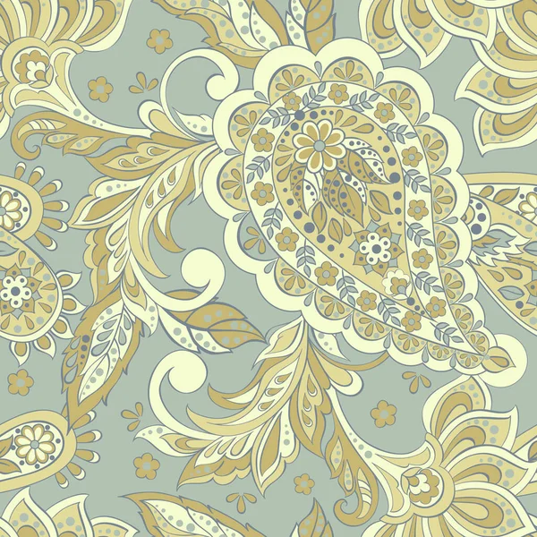 Vintage Pattern Indian Batik Style Seamless Floral Vector Background — Stock Vector