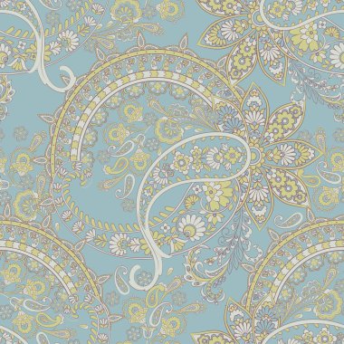 Paisley deseni. Kusursuz Asya Tekstil Arkaplanı
