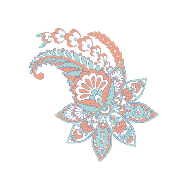 Patrón Vector Paisley Fantástico Flowe Hojas — Vector de stock