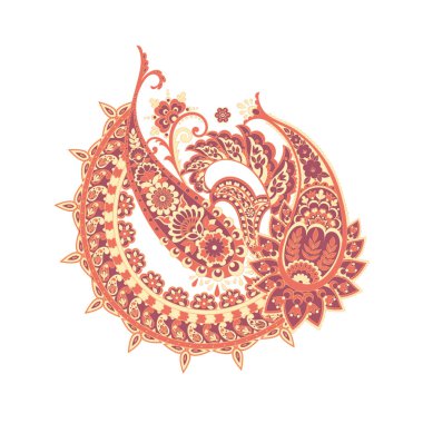 Paisley Çiçek Doğulu Etnik Düzen. Vektör Arapça Süslemesi