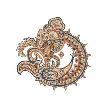 Paisley Çiçek Oryantal İzole Desen
