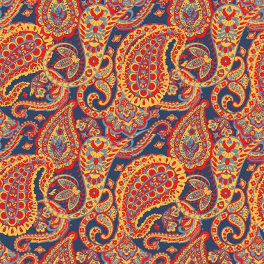 Çiçeksel elementlerle desenli, pürüzsüz etnik desen..