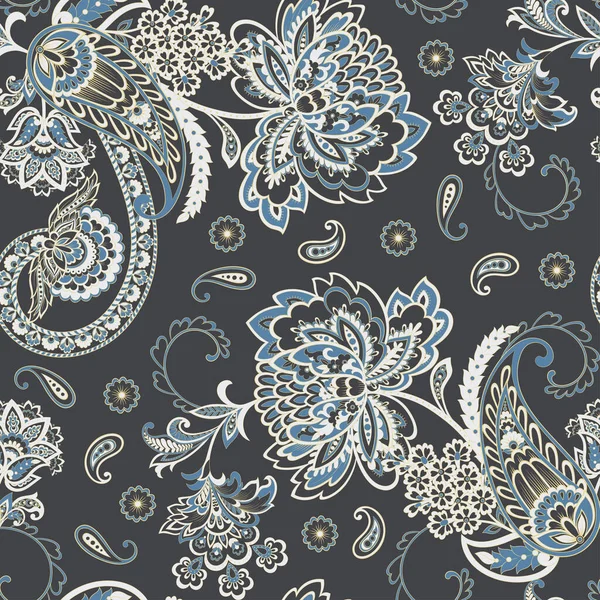 Paisley Nahtloses Muster Vintage Hintergrund Batikstil — Stockvektor