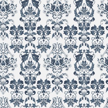 Çiçeksiz, desensiz, klasik bir çiçek. Klasik Barok duvar kâğıdı. Kusursuz vektör arkaplanı