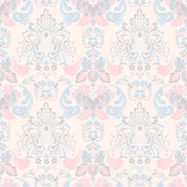 Çiçeksiz, desensiz, klasik bir çiçek. Klasik Barok duvar kâğıdı. Kusursuz vektör arkaplanı