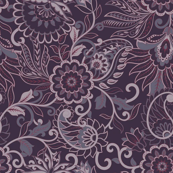 Nahtloser Asiatischer Textilhintergrund Paisley Muster — Stockvektor