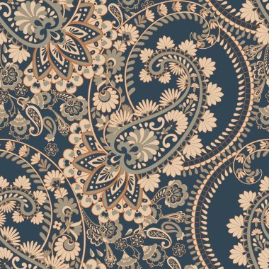 Paisley, kusursuz etnik model. Hint çiçekli bağbozumu