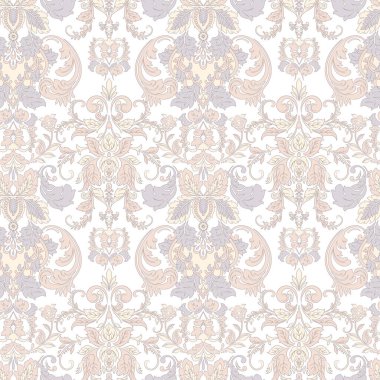 Süslü kumaş arka plan. Vektör eski duvar kâğıdı