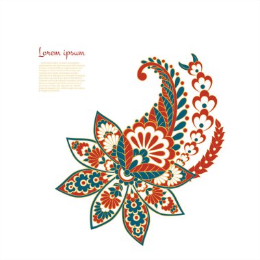 Paisley vektör deseni. Muhteşem akış, yapraklar