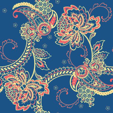 Paisley dikişsiz desen. Hint süsü. 