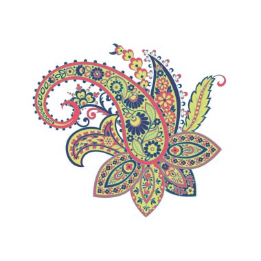 Hint tarzında Vektör Paisley deseni