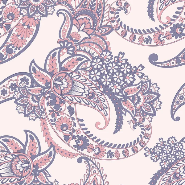 Paisley Motif Floral Sans Couture Damas Vintage Fond — Image vectorielle